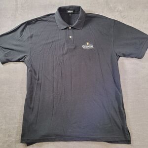 Guinness Bartender Employee Polo‎ Shirt Mens Black Size XL Ashworth